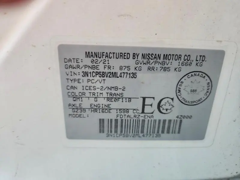 2021 NISSAN KICKS S  