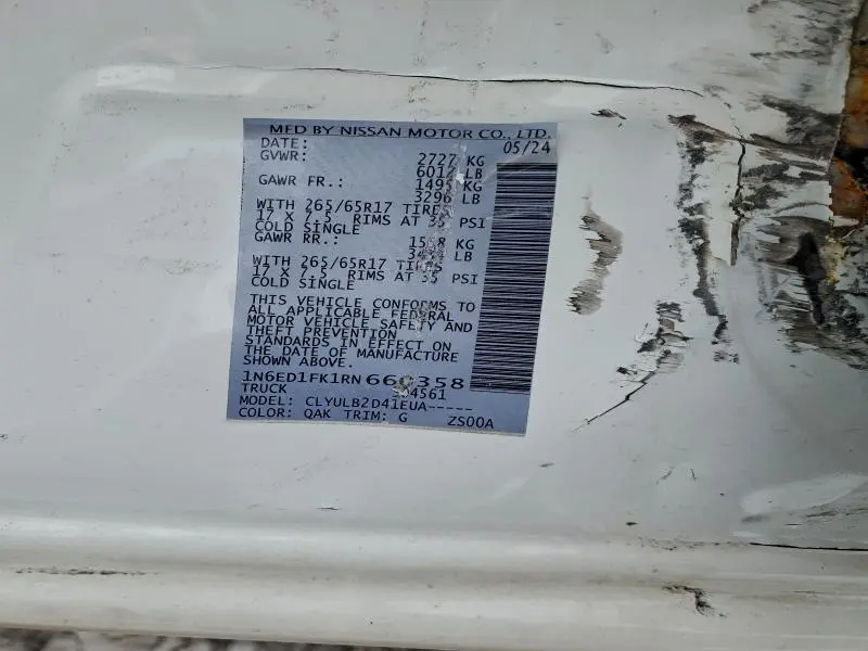 2024 NISSAN FRONTIER SV  