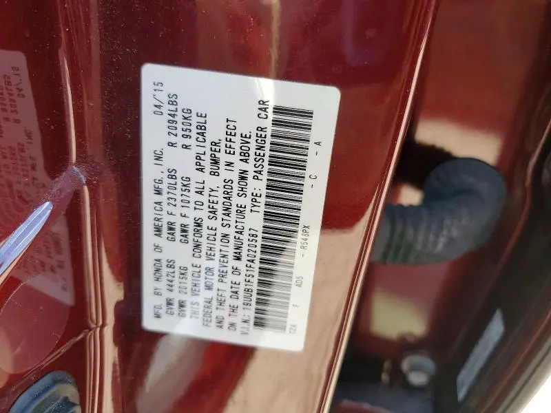 2015 ACURA TLX TECH  