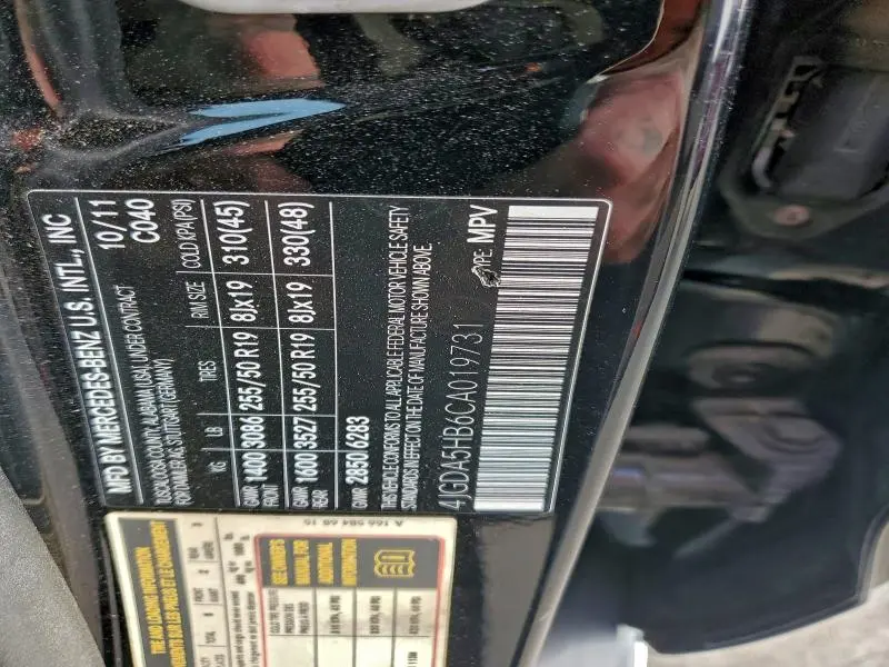 2012 MERCEDES-BENZ ML 350 4MATIC  