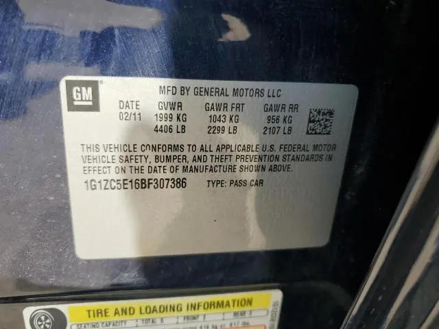 2011 CHEVROLET MALIBU 1LT  