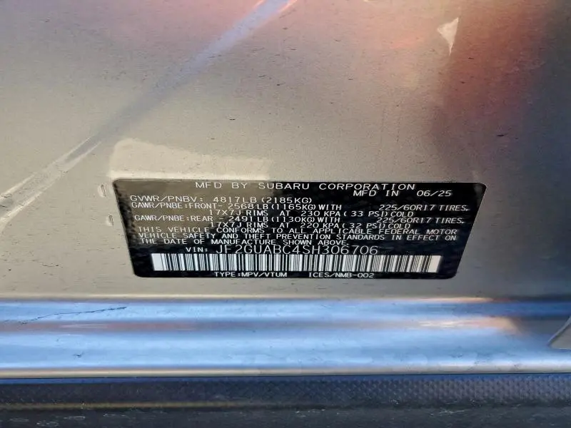 2025 SUBARU CROSSTREK   