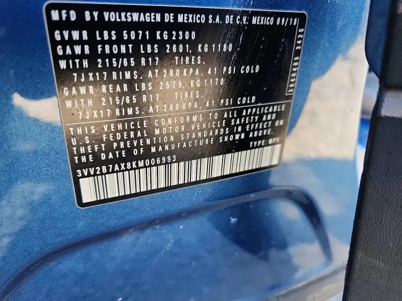 2019 VOLKSWAGEN TIGUAN SE  