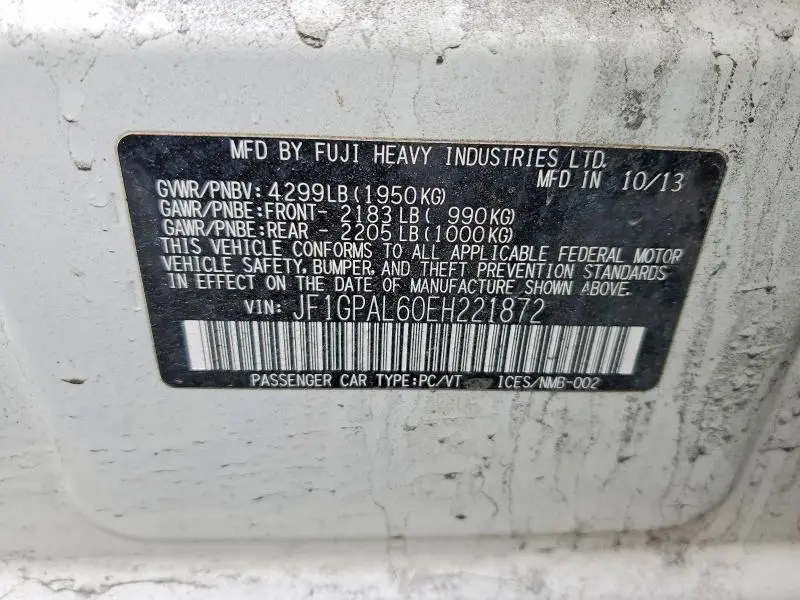 2014 SUBARU IMPREZA SPORT PREMIUM  