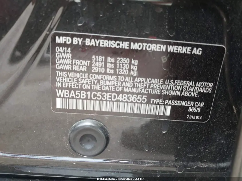 2014 BMW 535I  