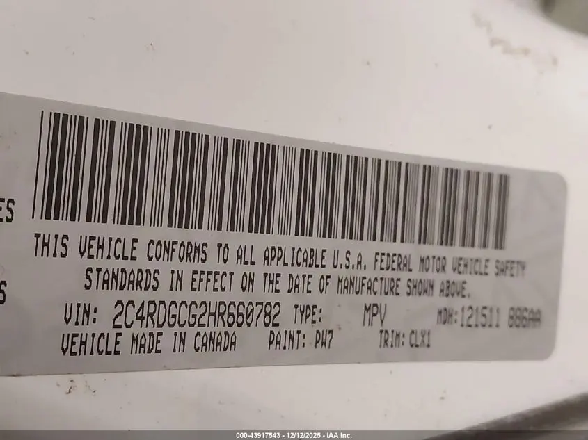 2017 DODGE GRAND CARAVAN SXT