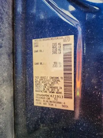 2017 NISSAN MAXIMA 3.5S  