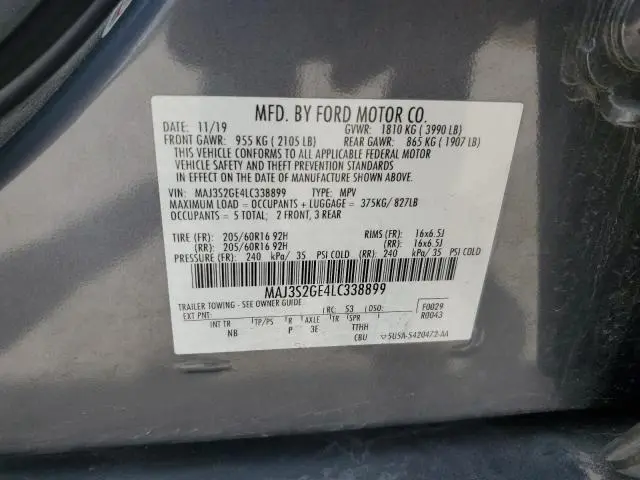 2020 FORD ECOSPORT SE  