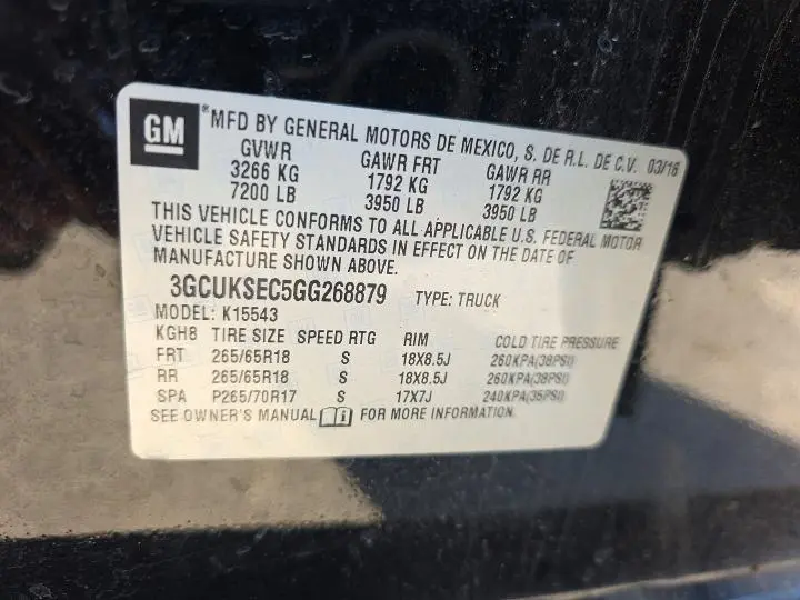 2016 CHEVROLET SILVERADO K1500 LTZ  