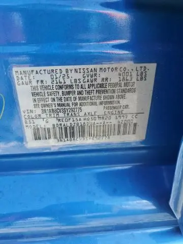 2025 NISSAN SENTRA SV  