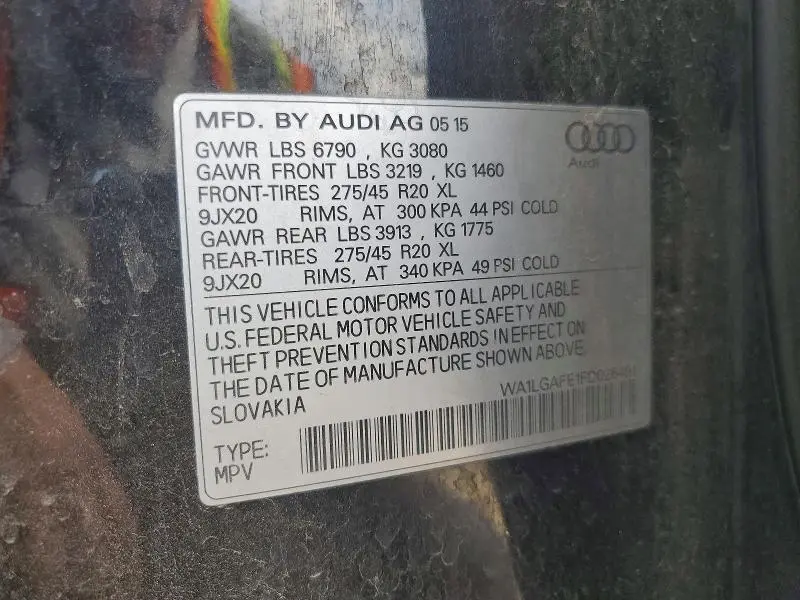 2015 AUDI Q7 PREMIUM PLUS  