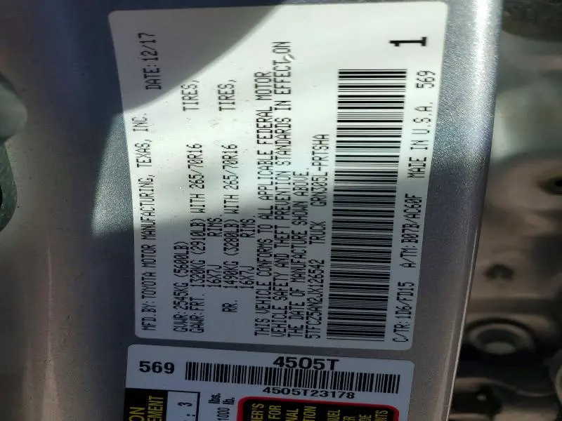 2018 TOYOTA TACOMA DOUBLE CAB  