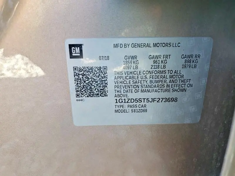 2018 CHEVROLET MALIBU LT  