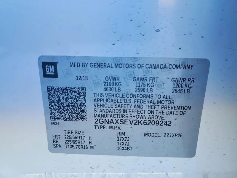 2019 CHEVROLET EQUINOX LS  