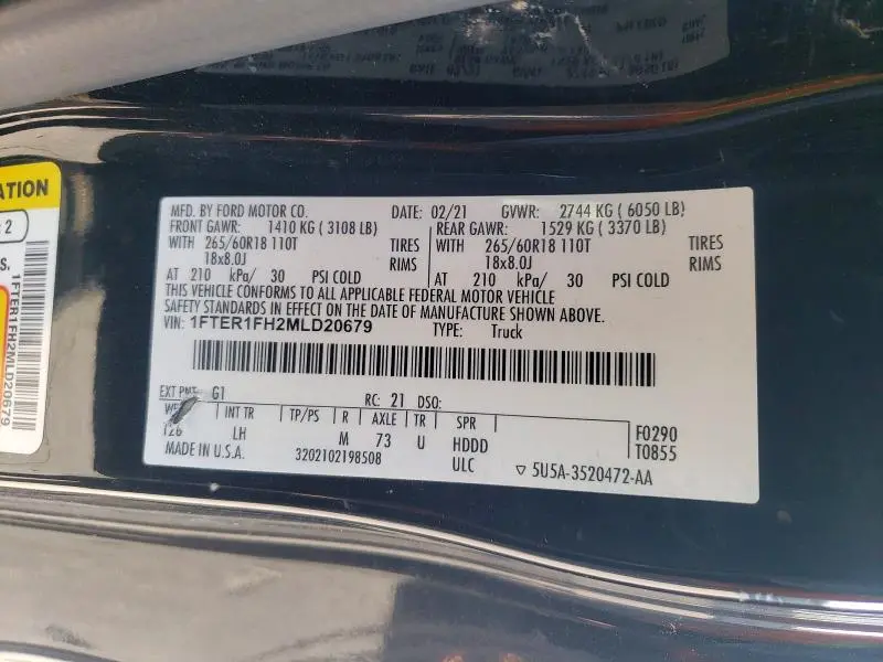 2021 FORD RANGER XL  