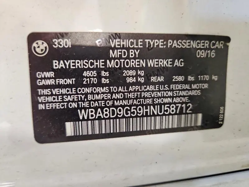 2017 BMW 330 XI  