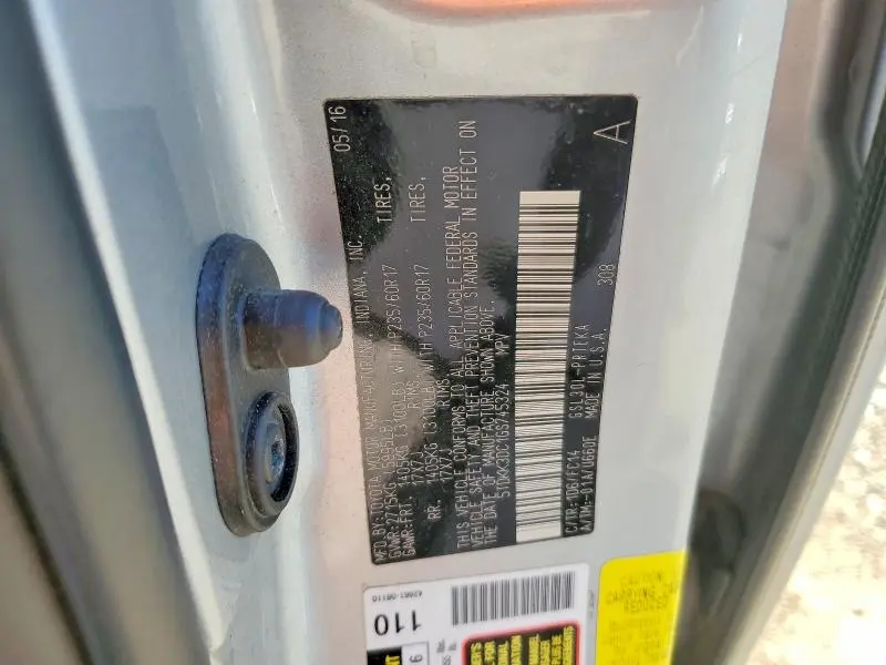 2016 TOYOTA SIENNA LE 8-PASSENGER  