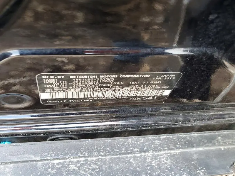 2019 MITSUBISHI OUTLANDER SE/SEL/LE  