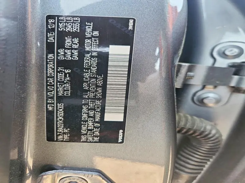 2019 VOLVO S60 T6 MOMENTUM  