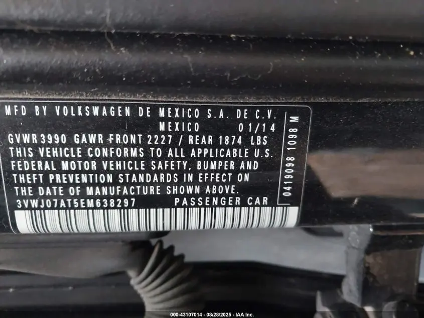 2014 VOLKSWAGEN BEETLE 1.8T