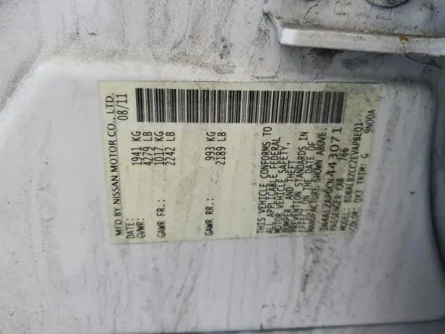 2012 NISSAN ALTIMA BASE  