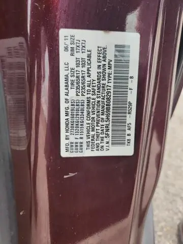 2011 HONDA ODYSSEY EXL  