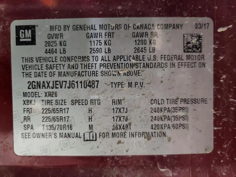 2018 CHEVROLET EQUINOX LT  