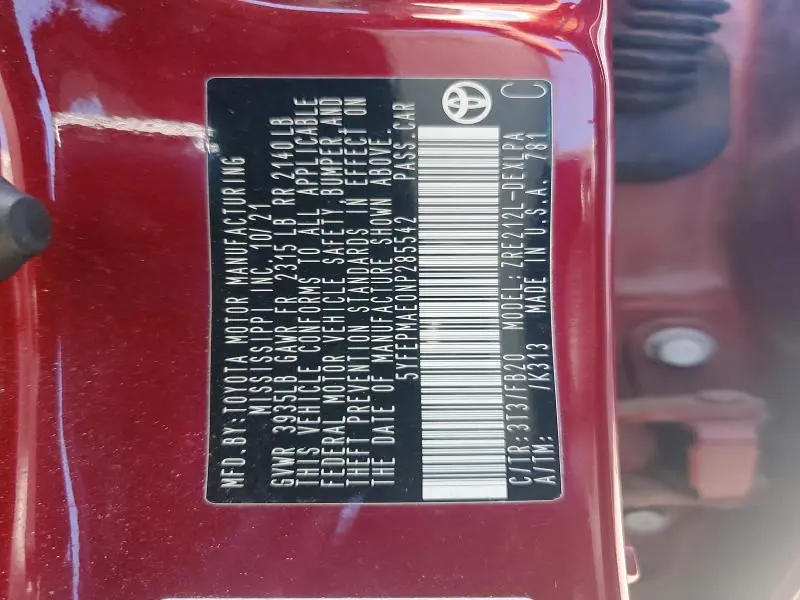 2022 TOYOTA COROLLA LE  