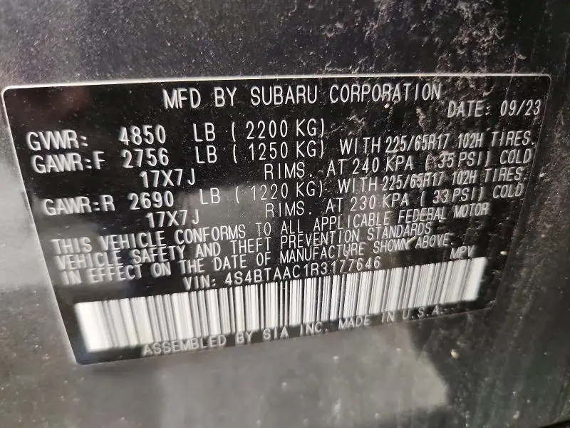 2024 SUBARU OUTBACK   