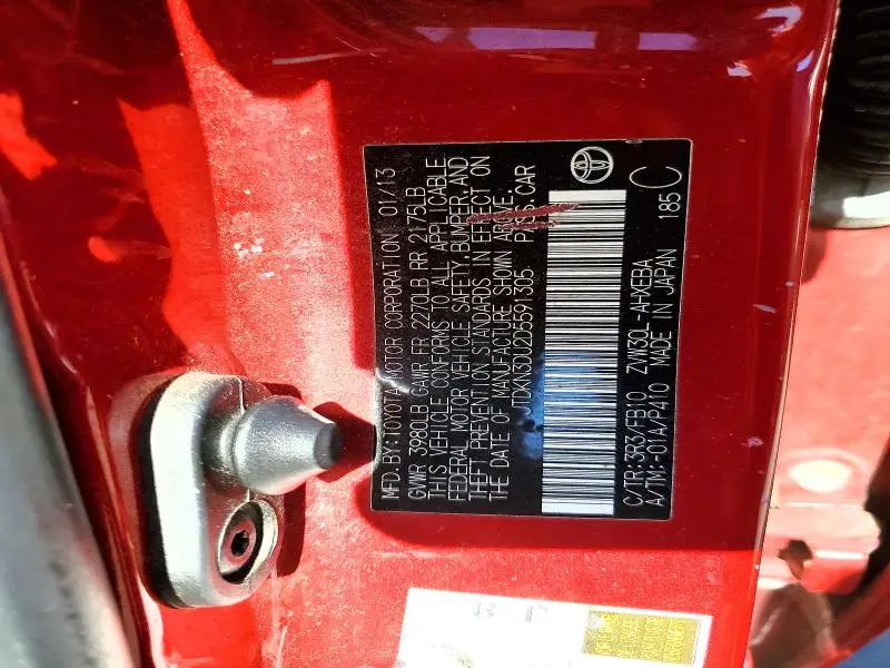 2013 TOYOTA PRIUS TWO  