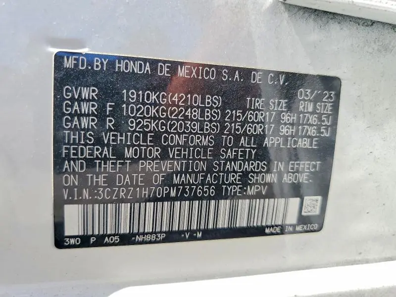 2023 HONDA HR-V EXL  