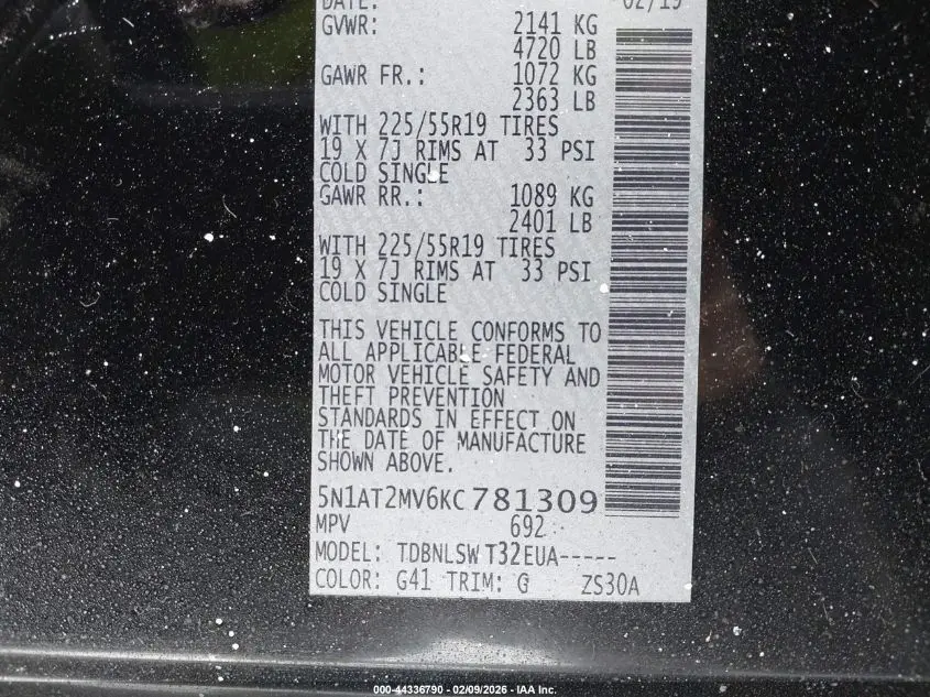 2019 NISSAN ROGUE SL