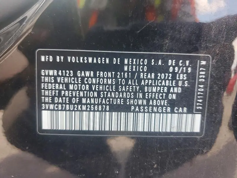 2019 VOLKSWAGEN JETTA S  