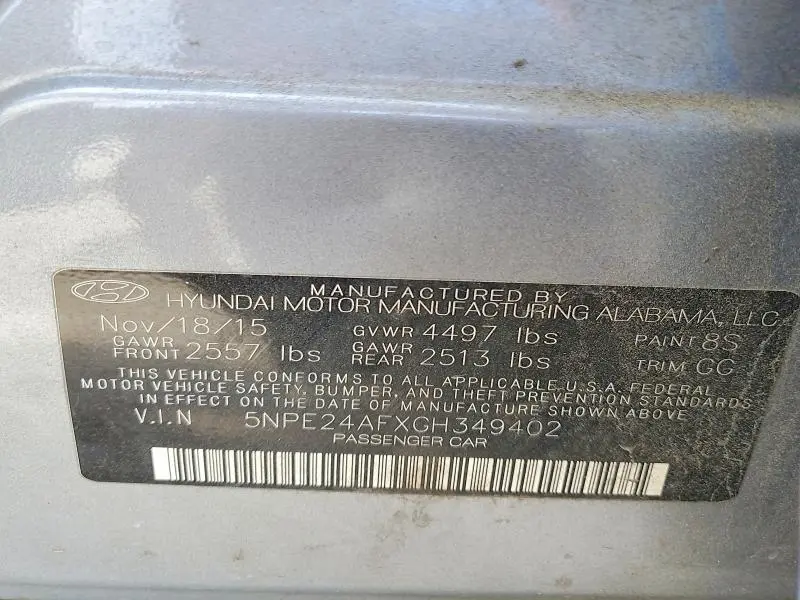 2016 HYUNDAI SONATA SE  