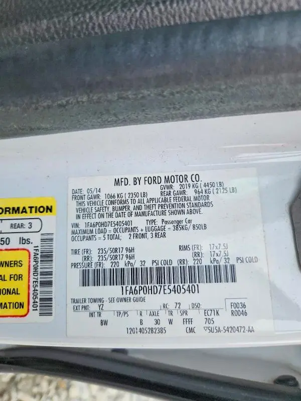 2014 FORD FUSION SE  