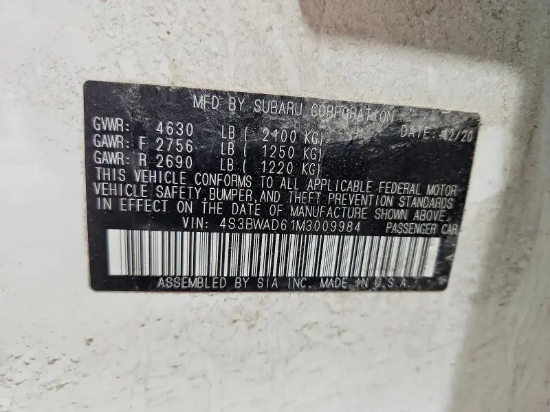2021 SUBARU LEGACY PREMIUM  
