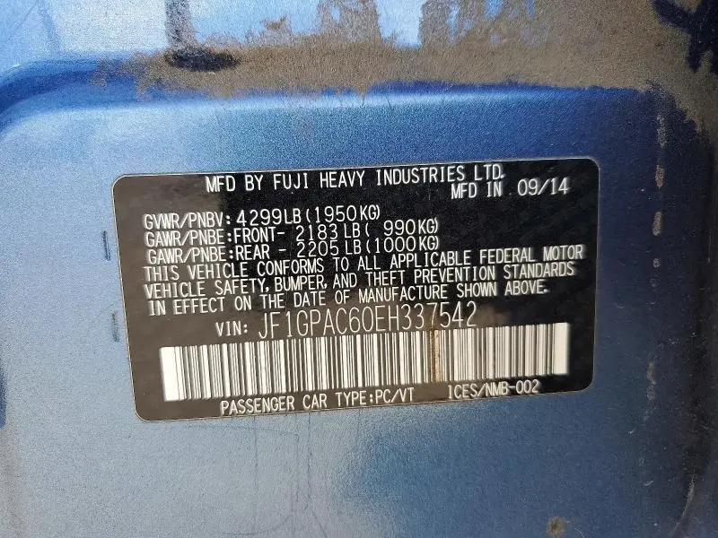 2014 SUBARU IMPREZA PREMIUM  