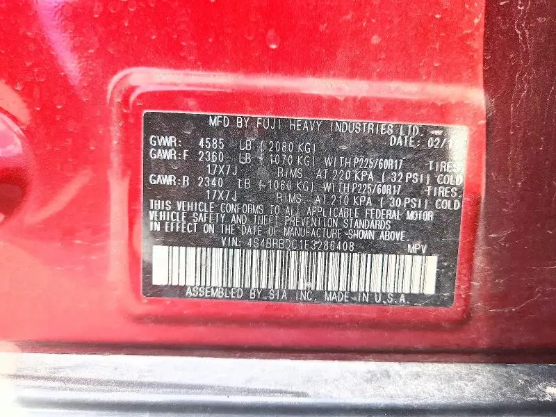 2014 SUBARU OUTBACK 2.5I PREMIUM  