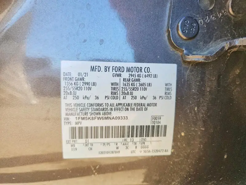 2021 FORD EXPLORER LIMITED  