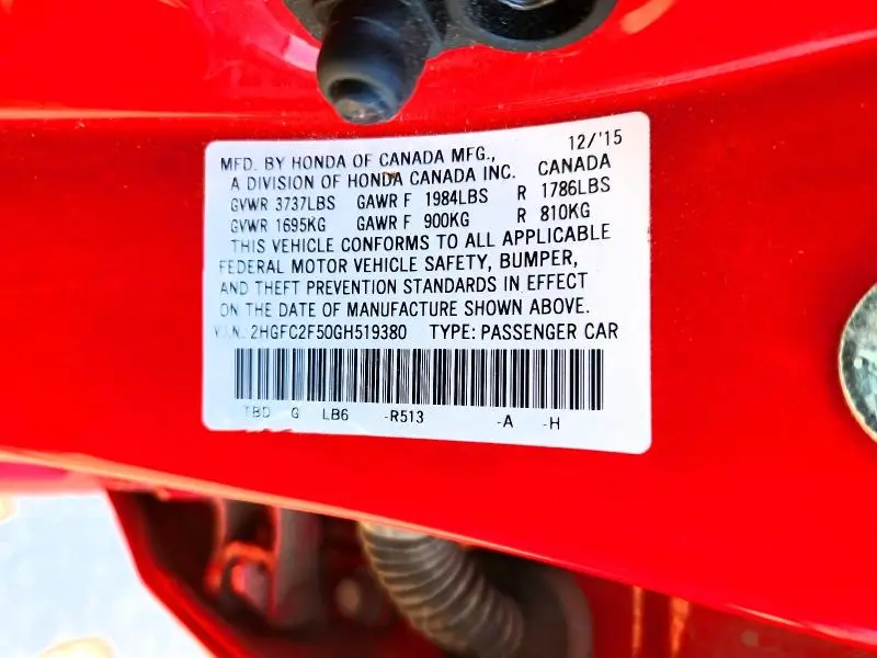 2016 HONDA CIVIC LX  