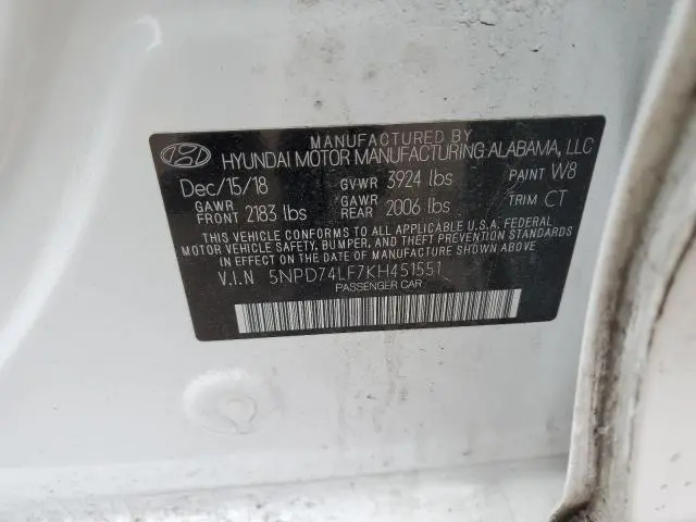 2019 HYUNDAI ELANTRA SE  