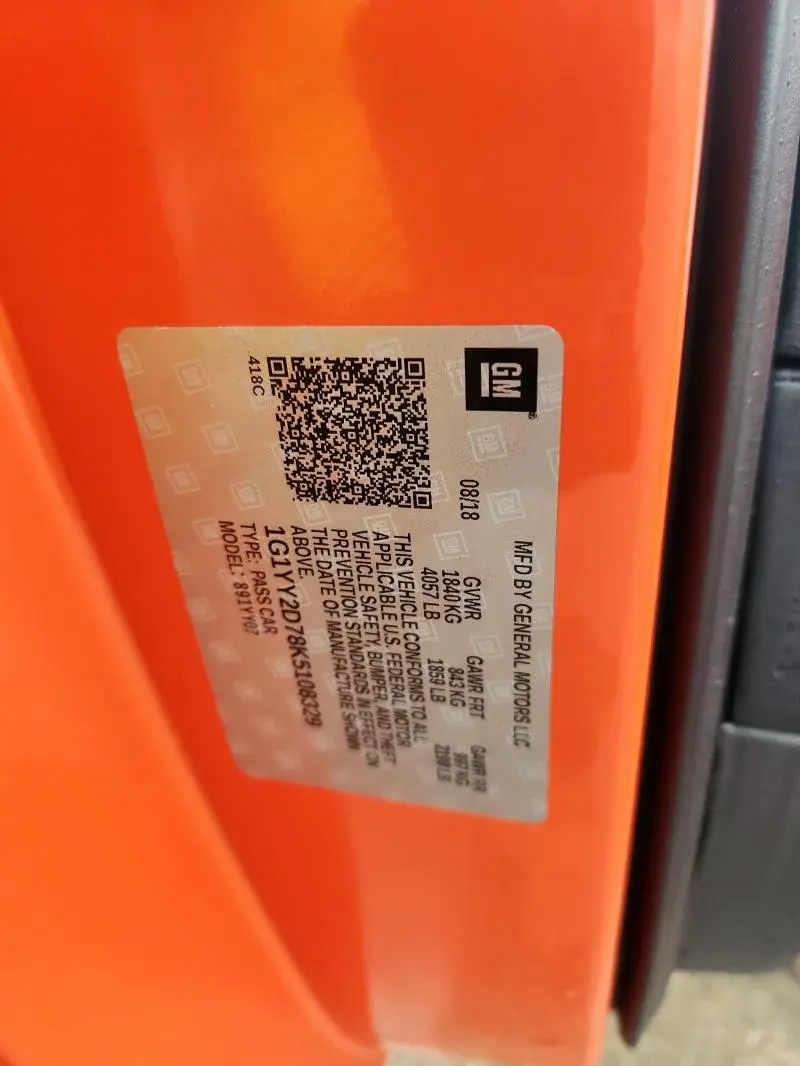 2019 CHEVROLET CORVETTE GRAND SPORT 2LT  