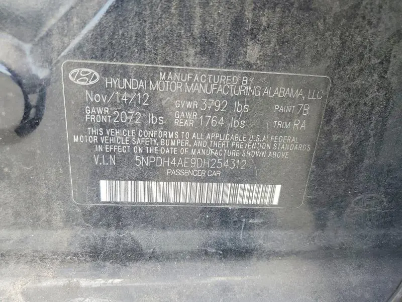 2013 HYUNDAI ELANTRA GLS  