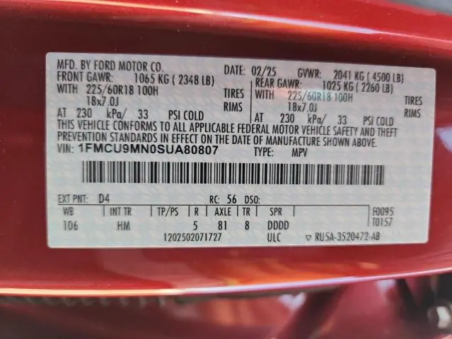 2025 FORD ESCAPE ST LINE  