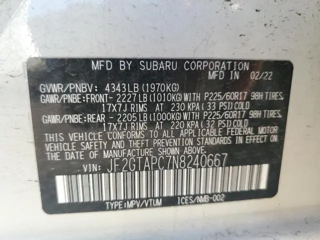 2022 SUBARU CROSSTREK PREMIUM  