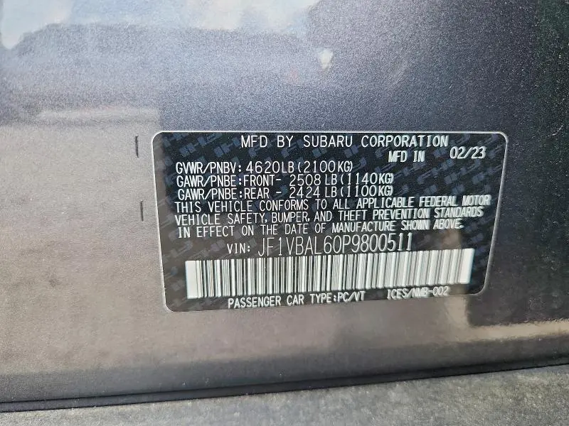 2023 SUBARU WRX LIMITED  
