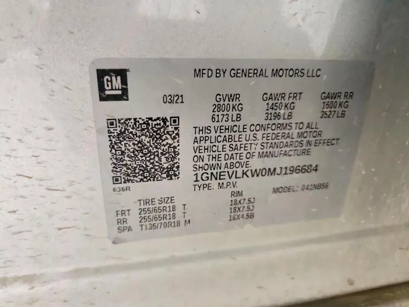 2021 CHEVROLET TRAVERSE LS  
