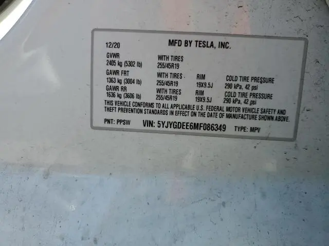 2021 TESLA MODEL Y   