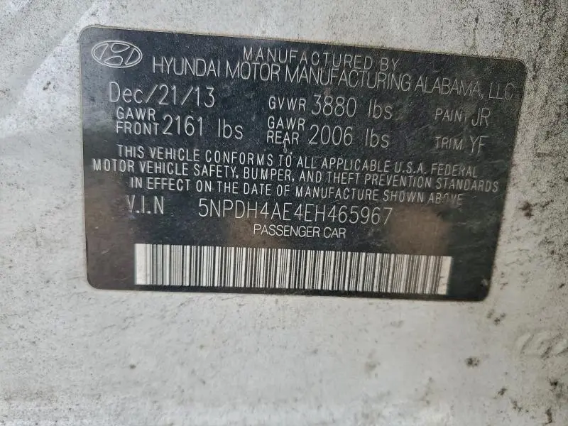 2014 HYUNDAI ELANTRA SE  
