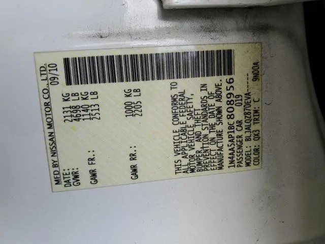 2011 NISSAN MAXIMA S  